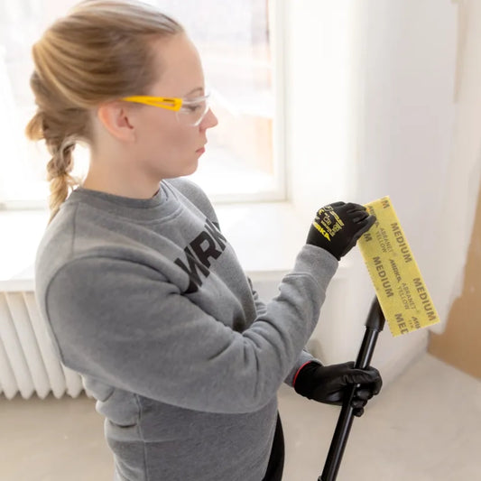 Mirka Abranet Yellow Schleifgitterstreifen 80x230 mm, Anwendung mit DecoSander