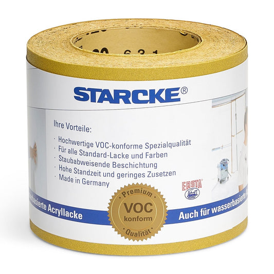 STARCKE 514 Schleifpapierrolle 115 mm, gelb, staubabweisend, VOC-konform, Hauptansicht der Rolle