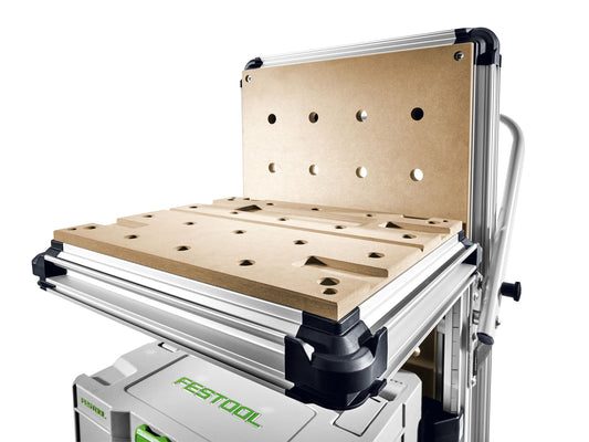 Festool Mobile Werkstatt MW 1000 mit Lochplattensystem, Aluprofil-Arbeitsfläche und Aluminiumprofilen, Transportwagen