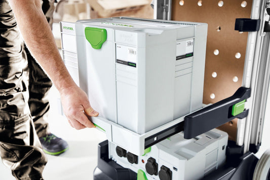 Festool Auszug SYS-AZ-MW 1000 mit Systainer im Vollauszug, Griffmulde zum Herausziehen sichtbar