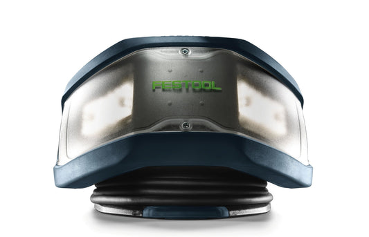 Festool SYSLITE DUO Baustrahler mit LED-Anordnung, Einhandgriff und Kabelaufwicklung, Vorderansicht
