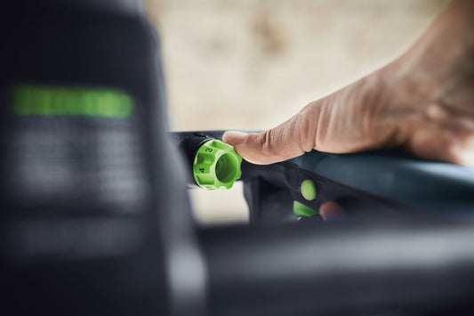 Festool MX 1200 RE EF HS2 Rührwerk mit grünem Rührkorb-Schnellwechsel und Drehzahlregelung in Anwendung