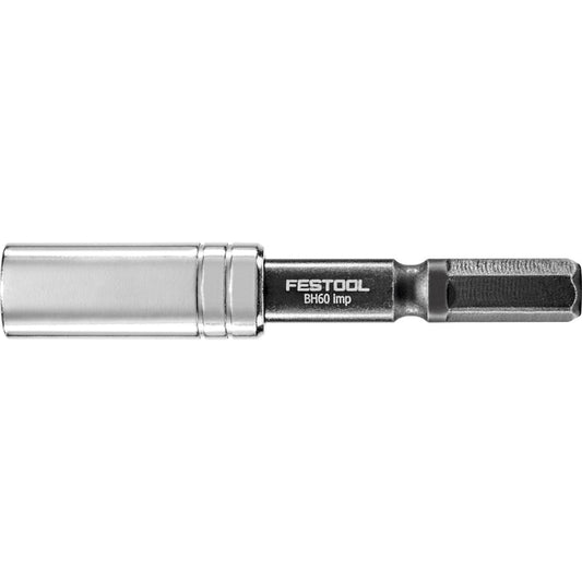 Festool Magnet-Bithalter BH 60 CE-Imp mit CENTROTEC-Aufnahme und Magnethalterung, Seitenansicht.