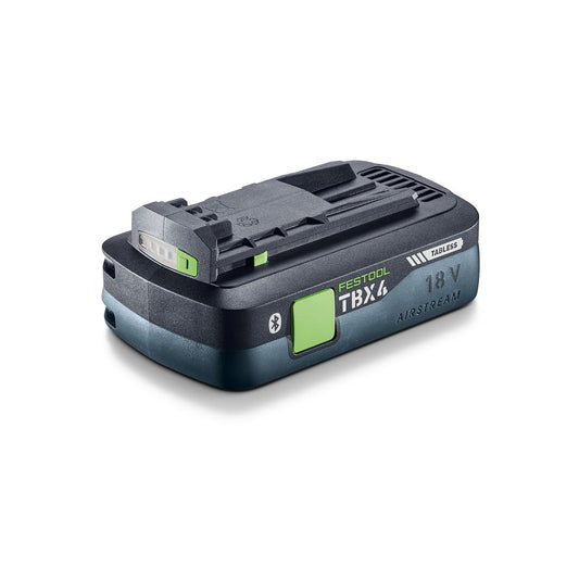 Festool Tabless Akkupack BP 18 TBX 4 mit 4,0 Ah, LED-Ladestandsanzeige und Bluetooth-Funktion, Seitenansicht
