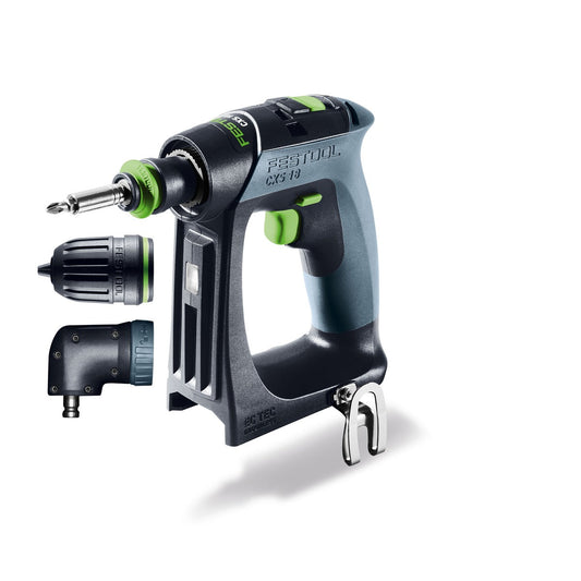 Festool CXS 18 Akku-Bohrschrauber mit FastFix-Schnittstelle, Bohrfutter und Winkelgetriebe im Lieferumfang