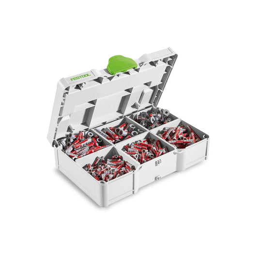Festool Dübel-Set SYS3 S 76-DBL mit fischer DuoPower und DuoBlade Dübeln in offenen Sortimentsfächern