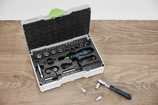 Festool Ratschen-Set SYS3 S 76 in Mini-Systainer³ mit Steckschlüsseln, Bit-Einsätzen und Ratsche