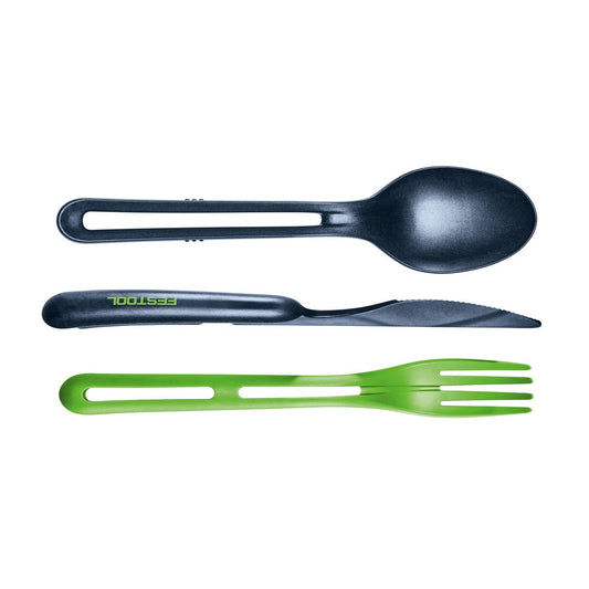 Festool BST-LCH FT1 Besteck-Set mit Löffel, Gabel und Messer in Dunkelblau und Grün