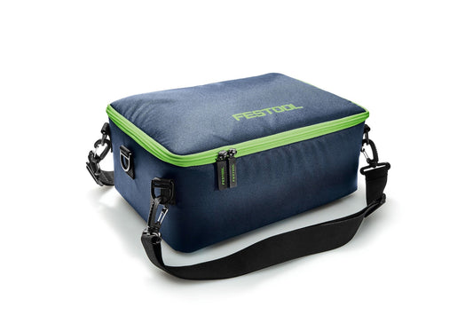 Festool Isoliertasche ISOT-FT1 dunkelblau mit grünem Reißverschluss und Schultergurt
