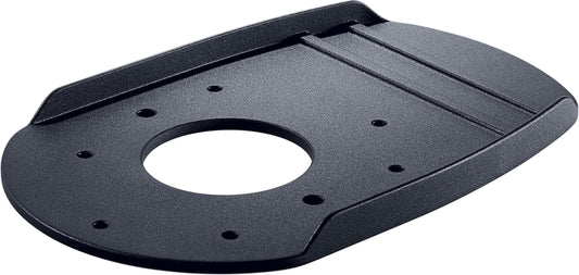 Festool Auflage AFB-OF für Oberfräsen, schwarze Kunststoffplatte mit Mittelloch und Befestigungslöchern