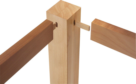 Festool DOMINO Dübel Buche in Verbindung, verdrehsichere Holzverbindung mit Leimtaschen und Längsrillen