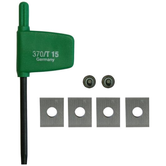 Festool Wendeplatten-Set 370/T 15 mit 4 Hartmetall-Wendeplatten, 2 Linsenschrauben und TX-Schlüssel