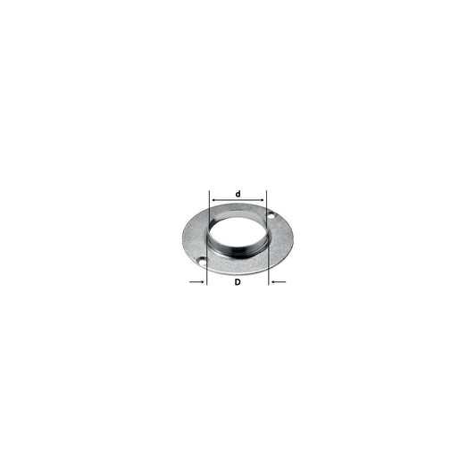 Festool Kopierring Draufsicht mit Dimensionsangaben für Oberfräsen OF 1010 OF 1400 OF 2200