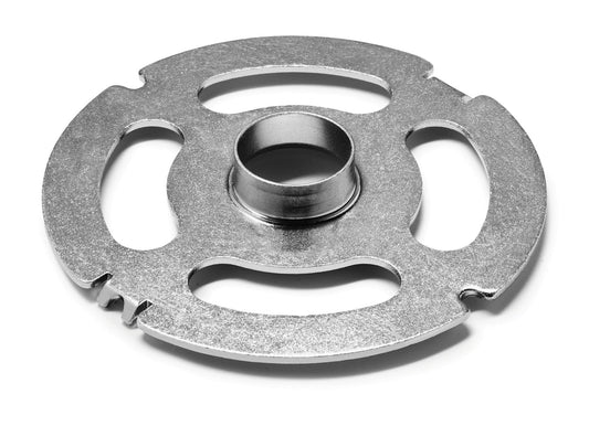 Festool Kopierring mit Metallkörper, Mittenloch und Befestigungsbohrungen für Oberfräsen OF 1010, OF 1400, OF 2200