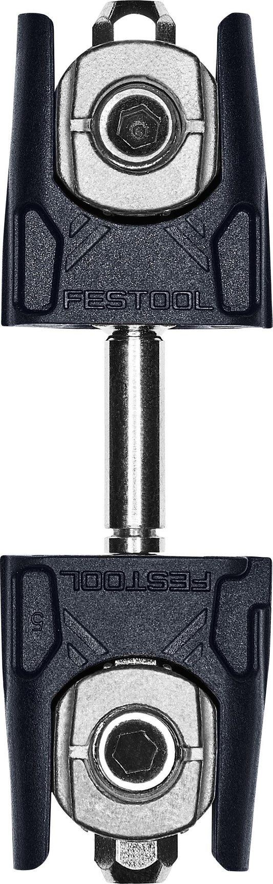 Festool Mittelseitenverbinder MSV D8/25 Draufsicht und Seitenansicht mit Stahlbolzen