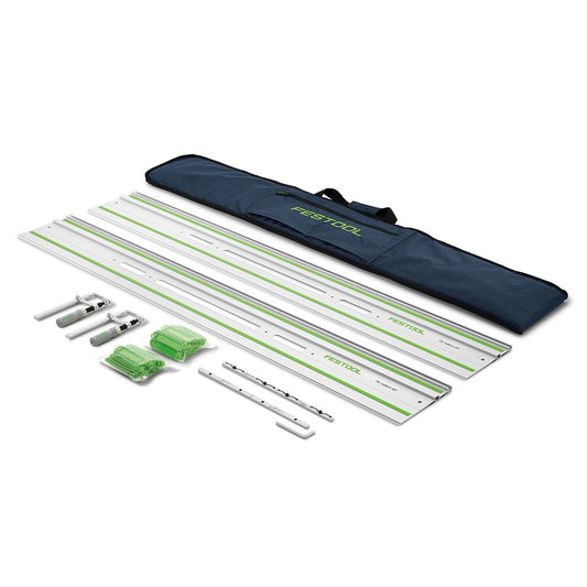 Festool Führungsschiene Lieferumfang mit Schienen, Zubehör und Transporttasche