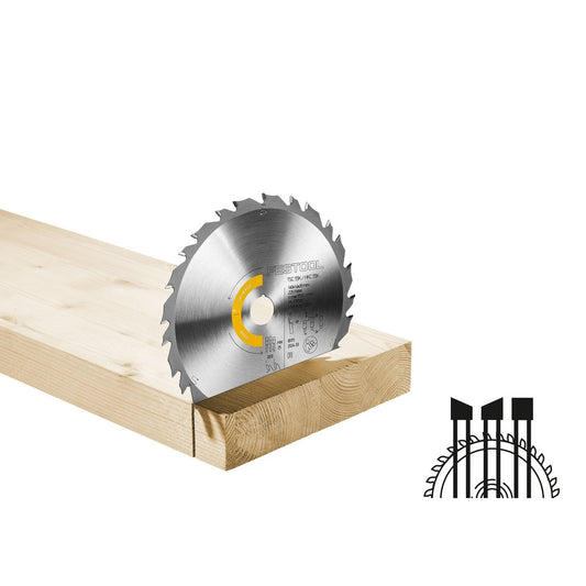 Festool Kreissägeblatt WOOD UNIVERSAL HW beim Sägen von Holz mit Hartmetallzähnen