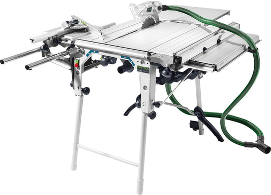 Festool Längsanschlag CS 70 LA Parallelanschlag mit Absauganlage an Tischzugsäge montiert