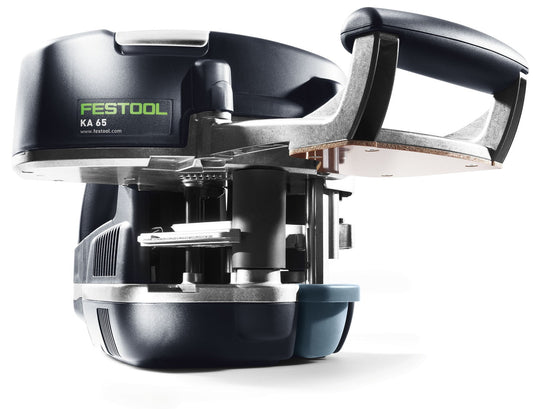 Festool Kantenanleimer CONTURO KA 65 Seitenansicht mit Patronenleimsystem und Vorschubmechanismus