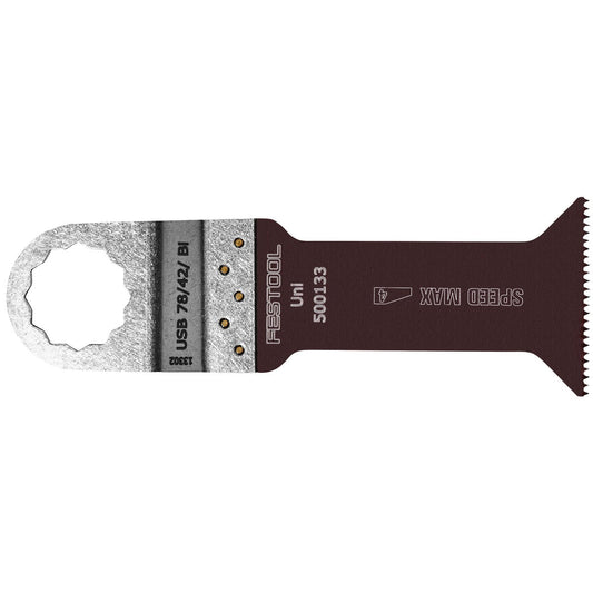 Festool Universal-Sägeblatt Bi-Metall 50133 für Multitools, Hauptansicht mit Sägeverzahnung und Starlock-Aufnahme