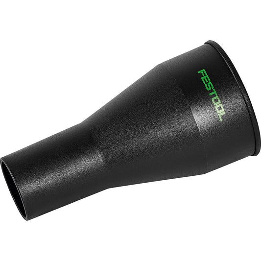 Festool Absaugadapter D 50/D 36 schwarzer Kunststoffadapter mit grünem Logo, Schräganischt