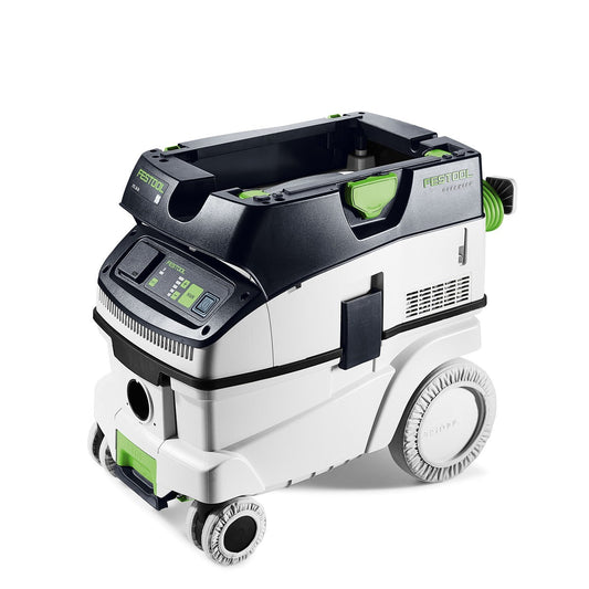 Festool CLEANTEC CTL 26 EI-FLR Absaugmobil mit Radüberziehern, Behälter und Touch-Bedienung, Hauptansicht.