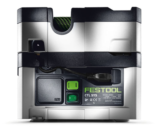 Festool CLEANTEC CTL SYS Absaugmobil Frontansicht mit Systainer-Format, Bedienfeld und grünen Schaltern