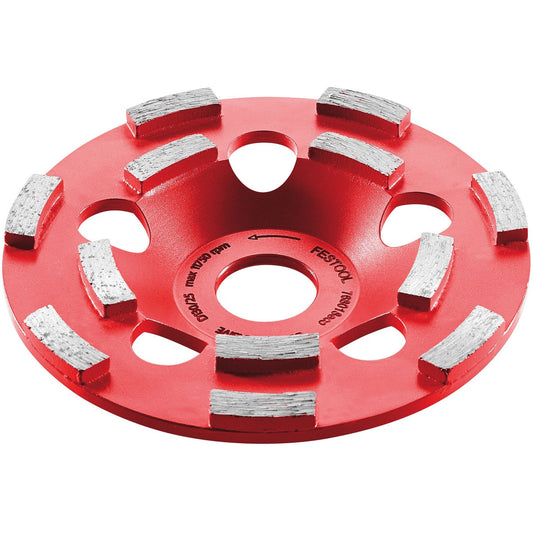 Festool Diamantscheibe mit zwölf Diamantsegmenten in Rot für Sanierungsschleifer und Renovierungsfräsen RG-Serie