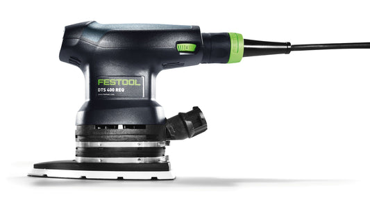 Festool DTS 400 REQ Deltaschleifer mit Schleifschuh, Staubfangbeutel und Stromkabel Seitenansicht
