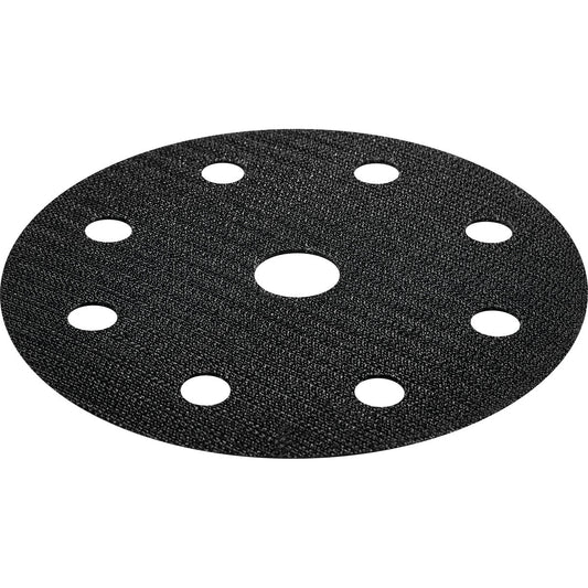 Festool Protection Pad D125 schwarzes Schutzpad mit 8 Befestigungslöchern für Schleifteller, Draufsicht