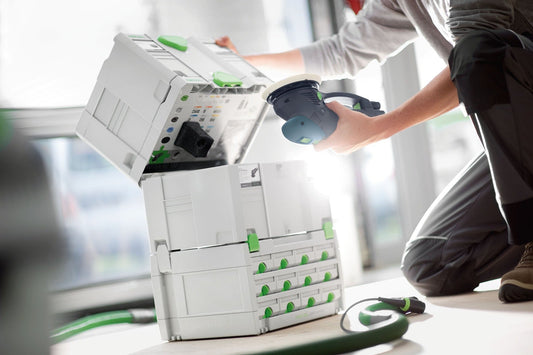 Festool SORTAINER SYS 3-SORT/9 mit 9 Schubladen, offenes Schubladen-System zur Aufbewahrung von Kleinteilen und Zubehör wird