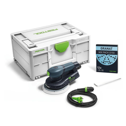 Festool Exzenterschleifer ETS EC 150/3 EQ-Plus mit Systainer und Granat Mix Pack