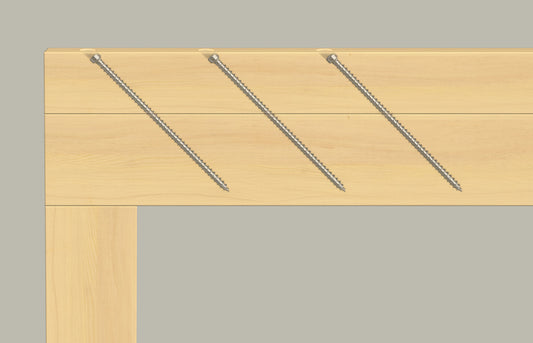 fischer PowerFull II CHTF 10 Holzbauschrauben in Holz eingedreht, Anwendungsbeispiel