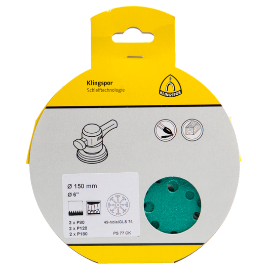 Klingspor PS 77 CK T-ACT Schleifscheiben Schleifpapier Set