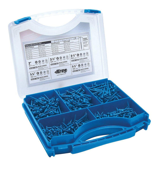 KREG Taschenlochschrauben-Set für Außen, blau beschichtet - 450-teilig - Schleiftitan.de